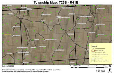 Butte Reservoir T25S R41E Township Map Preview 1