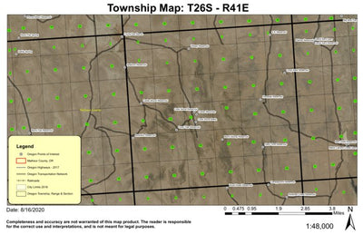 Cedar Mountain T26S R41E North Township Map Preview 1