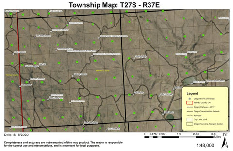 Deadman Creek T27S R37E Township Map Preview 1