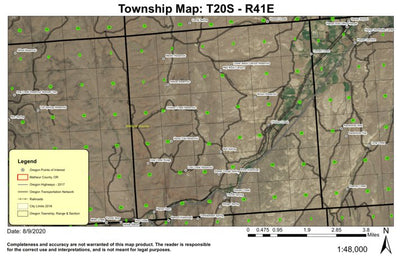 Chicken Creek T20S R41E Township Map Preview 1