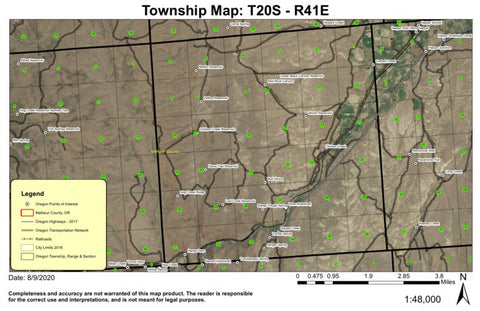 Chicken Creek T20S R41E Township Map Preview 1