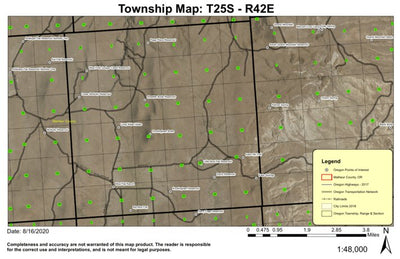 Knottingham Butte T25S R42E Township Map Preview 1