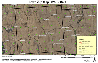 Acton Butte T25S R45E Township Map Preview 1