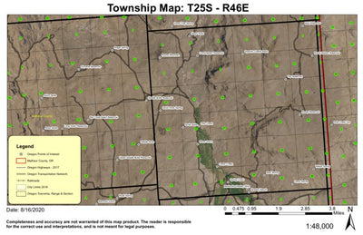 Moss Gulch T25S R46E Township Map Preview 1