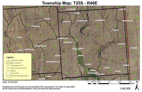 Moss Gulch T25S R46E Township Map Preview 1
