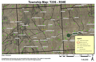 Mosquito Mountain T23S R38E Township Map Preview 1
