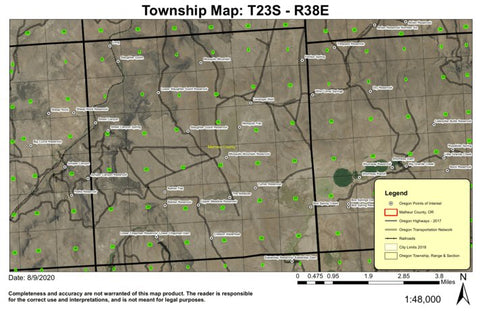 Mosquito Mountain T23S R38E Township Map Preview 1