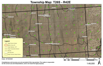 Black Canyon Creek T26S R42E South Township Map Preview 1