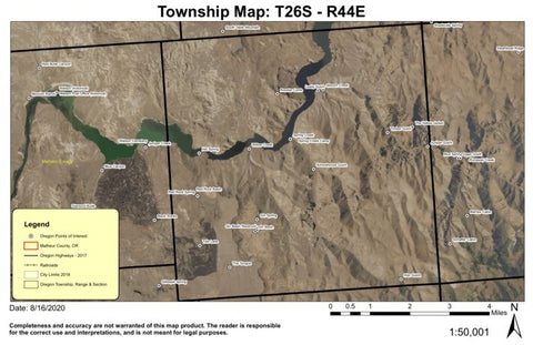 Gin Basin T26S R44E Township Map Preview 1