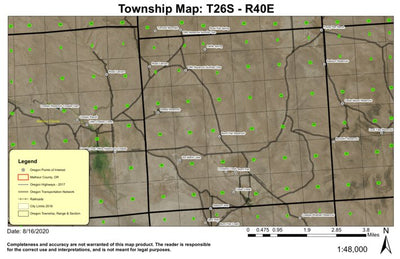 Tex Martin Lake T26S R40E Township Map Preview 1