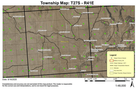 Jackson Hole T27S R41E North Township Map Preview 1