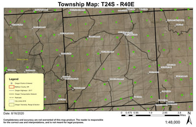 Hole in the Rock T24S R40E Township Map Preview 1
