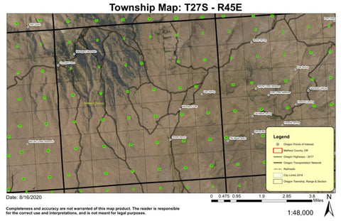 Mahogany Mountain T27S R45E Township Map Preview 1