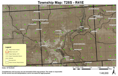 Iron Point T28S R41E Township Map Preview 1