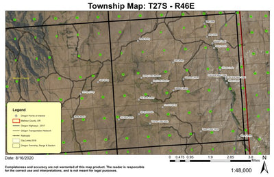 Spring Mountain T27S R46E Township Map Preview 1