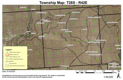 Deer Butte T28S R42E Township Map Preview 1