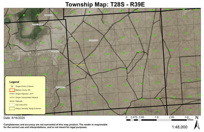 Mustang Butte T28S R39E Township Map Preview 1
