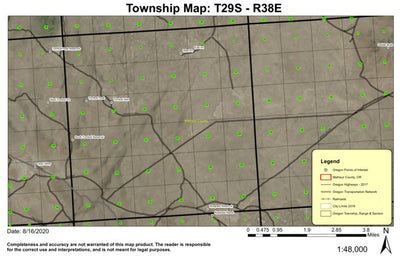 Turnbull Peak T29S R38E Township Map Preview 1