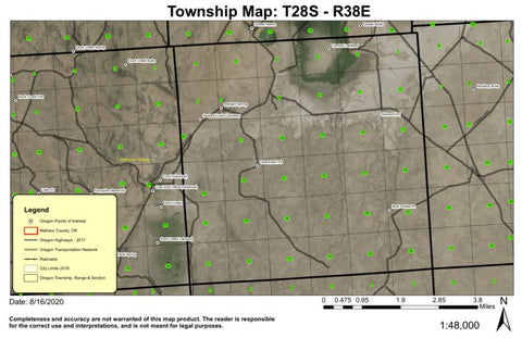 Turnbull Lakebed T28S R38E Township Map Preview 1