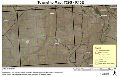 Tub Spring T29S R40E Township Map Preview 1