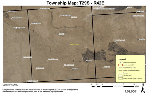 Bogus Bench T29S R42E Township Map Preview 1