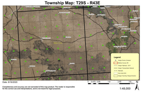 Lava Butte T29S R43E Township Map Preview 1