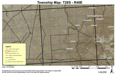 Wrangler Butte T28S R40E Township Map Preview 1