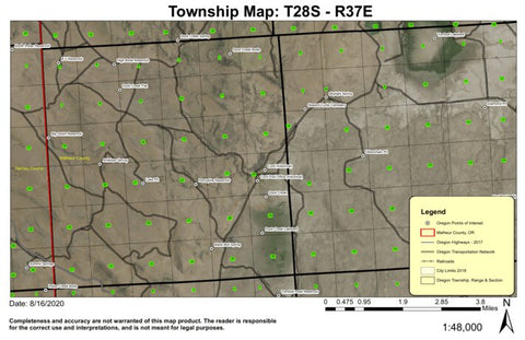 Cord T28S R37E Township Map Preview 1