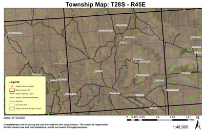 Table Mountain T28S R45E Township Map Preview 1