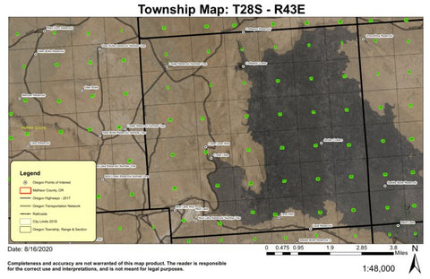 Jordan Craters T28S R43E Township Map Preview 1