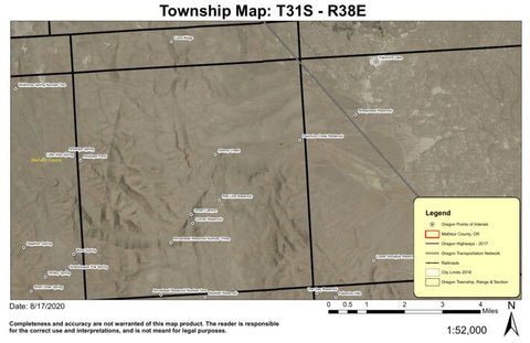 Groan Canyon T31S R38E Township Map Preview 1