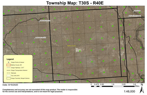 Saddle Butte Lava Fields T30S R40E Township Map Preview 1