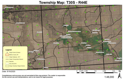 Danner Valley T30S R44E Township Map Preview 1