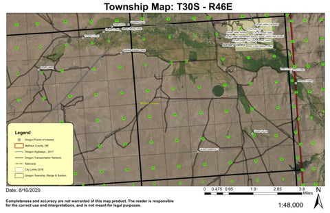 Jordan Valley T30S R46E Township Map Preview 1