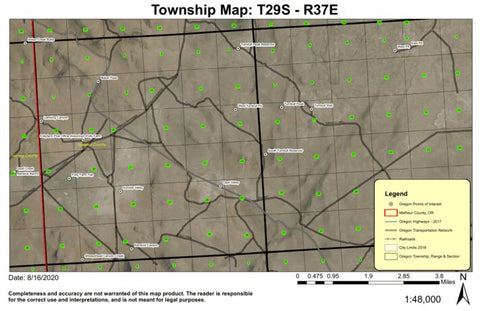 Baker Pass T29S R37E Township Map Preview 1