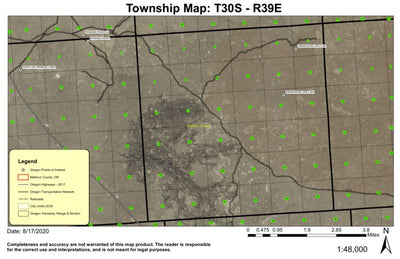 Saddle Butte Lava Tube T30S R39E Township Map Preview 1