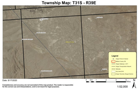 Palimino Lake T31S R39E Township Map Preview 1
