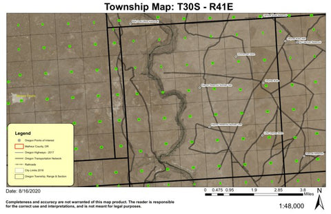 Owyhee Butte T30S R41E Township Map Preview 1