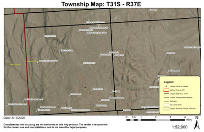 Sheepshead Mountains T31S R37E Township Map Preview 1