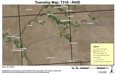 Rome T31S R42E Township Map Preview 1