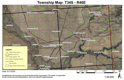 Cherry Creek T34S R46E Township Map Preview 1