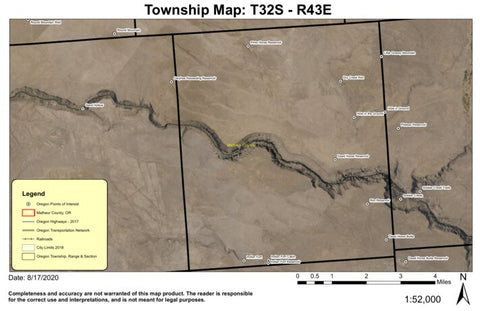 Hole in the Ground T32S R43E Township Map Preview 1