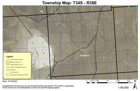 Crooked Creek Range T34S R38E Township Map Preview 1