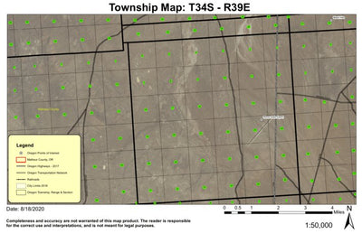 Rome State Airport T34S R39E Township Map Preview 1