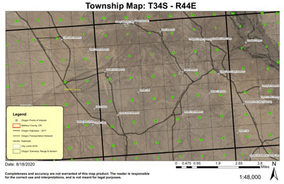 Mouse Trap Butte T34S R44E Township Map Preview 1