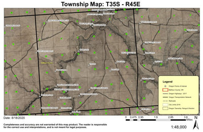 Whiskey Butte T35S R45E Township Map Preview 1