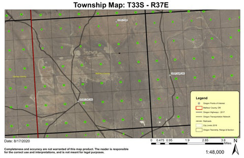 Ancient Lake Well T33S R37E Township Map Preview 1