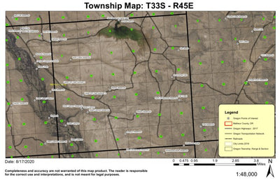 Jace Reservoir T33S R45E Township Map Preview 1