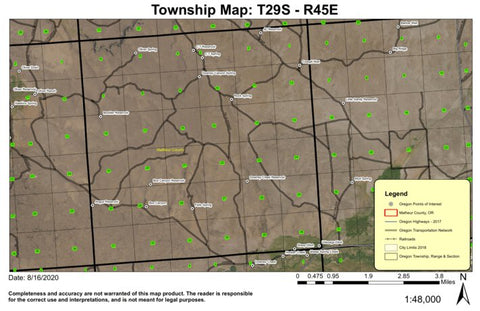 Box Canyon T29S R45E Township Map Preview 1