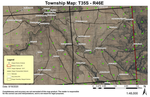 Cougar Canyon T35S R46E Township Map Preview 1